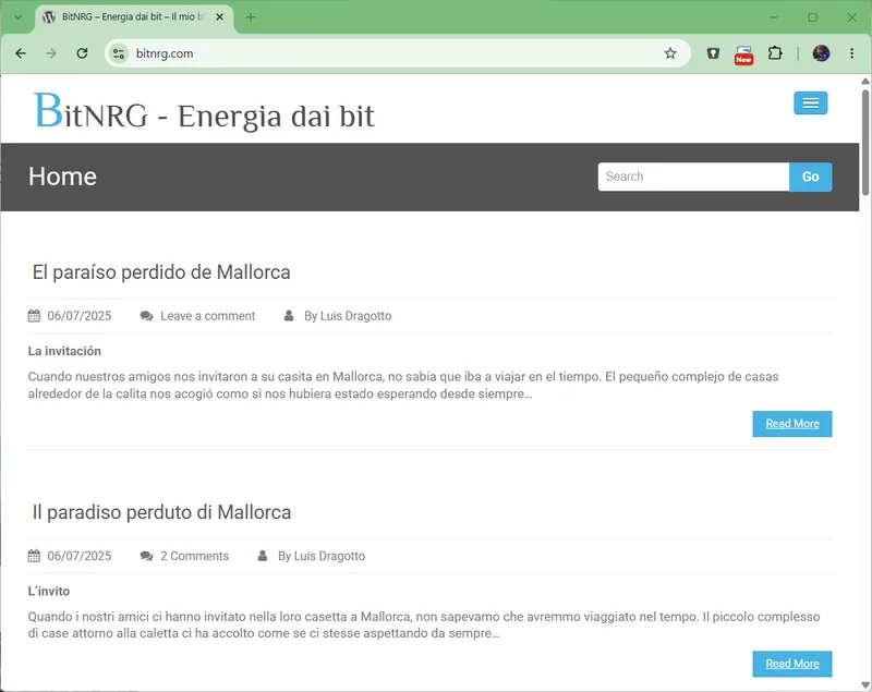 Captura del antiguo sitio WordPress
